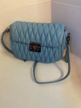 Badgley Mischka quilted crossbody bag, in Sky blue  (NEW)